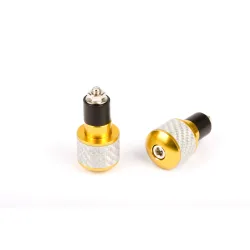 Embouts de Guidon Ronds Ø17 Blanc/Carbone Jaune Embouts de Guidon Ronds Ø17 Blanc/Carbone Jaune