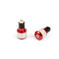 Embouts de Guidon Ronds Ø17 Blanc/Carbone Rouge Embouts de Guidon Ronds Ø17 Blanc/Carbone Rouge