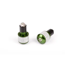 Embouts de Guidon Ronds Ø17 Blanc/Carbone Vert Embouts de Guidon Ronds Ø17 Blanc/Carbone Vert