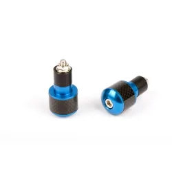 Embouts de Guidon Ronds Ø17 Noir/Carbone Bleu Embouts de Guidon Ronds Ø17 Noir/Carbone Bleu