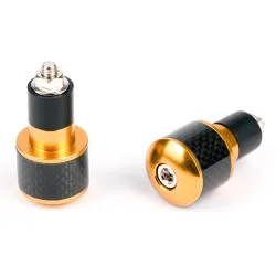 Embouts de Guidon Ronds Ø17 Noir/Carbone Jaune Embouts de Guidon Ronds Ø17 Noir/Carbone Jaune