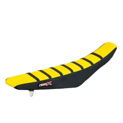 Housse de selle SUZUKI RM 85 02-20 TOP YELLOW- SIDE BLACK-STRIPES BLACK (M308-3YBB)