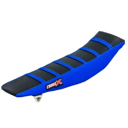 Housse de selle YAMAHA YZF 450 2018-2020 YZF 250 2019-2020 WRF 250 2020 WRF 450 19-20 TOP BLACK- SIDE BLUE-STRIPES BLUE (M419-3BBLBL) + COUVRE CACHE RESERVOIR INCLUS