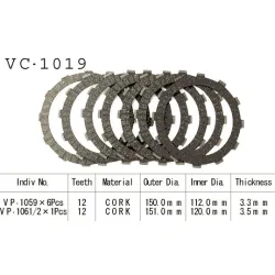 Kit Disques d'Embrayage Garnis Cb750 F2 Seven-Fifty 1992/2002 Kit Disques d'Embrayage Garnis Cb750 F2 Seven-Fifty 1992/2002