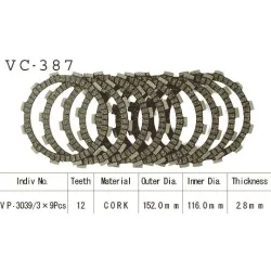 Kit Disques d'Embrayage Garnis Cross Rmx 250 1989/1999 Kit Disques d'Embrayage Garnis Cross Rmx 250 1989/1999