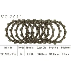 Kit Disques d'Embrayage Garnis Cross Yz 125 1993/2007 Kit Disques d'Embrayage Garnis Cross Yz 125 1993/2007
