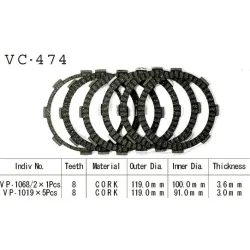 Kit Disques d'Embrayage Garnis Kmx125 A4/A5 1989/1990 Kit Disques d'Embrayage Garnis Kmx125 A4/A5 1989/1990