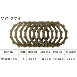 Kit Disques d'Embrayage Garnis Xj 600 N/S Diversion 1992/2002 Kit Disques d'Embrayage Garnis Xj 600 N/S Diversion 1992/2002