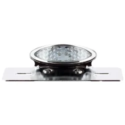 Kit Feu Arriere Ovale Led Chrome avec Cabochon Blanc et Support de Plaque homologué Kit Feu Arriere Ovale Led Chrome avec Cabochon Blanc et Support de Plaque homologué