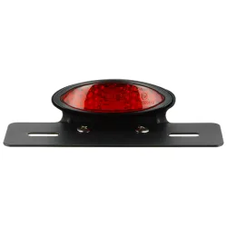 Kit Feu Arriere Ovale Led Noir avec Cabochon Rouge et Support de Plaque homologué Kit Feu Arriere Ovale Led Noir avec Cabochon Rouge et Support de Plaque homologué