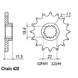 Pignon Dr-z 125 03-05 Pignon Dr-z 125 03-05