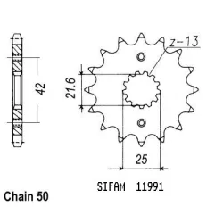 Pignon Gpx 600 R 88-97 Pignon Gpx 600 R 88-97