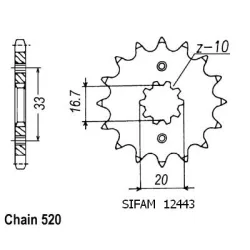 Pignon Kx-f/Rm-Z 250 04- Pignon Kx-f/Rm-Z 250 04-