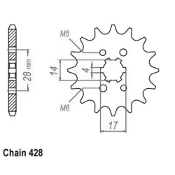Pignon RS4 125 Pignon RS4 125