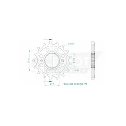 Pignon Ultralight 17 Dents