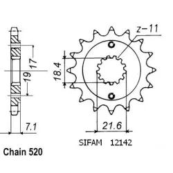 Pignon Xr 250 R 96-01 Pignon Xr 250 R 96-01