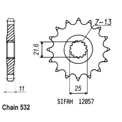 Pignon Yzf 750 R 93-98 532 Pignon Yzf 750 R 93-98 532