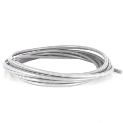 Rouleau de Durite Tressée Inox 5 Mètres Gaine Transparente Rouleau de Durite Tressée Inox 5 Mètres Gaine Transparente