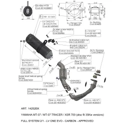 SBK LV ONE EVO 2/1 MT-07 / MT-07 TRACER / XSR 700 CAR with catalyst FULL SYSTEM 2/1 SBK LV ONE EVO 2/1 MT-07 / MT-07 TRACER / XSR 700 CAR with catalyst FULL SYSTEM 2/1